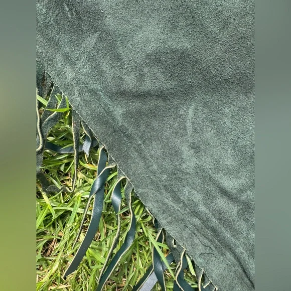 60s-70s Vintage Green Suede Chaps - Picture 9 of 15